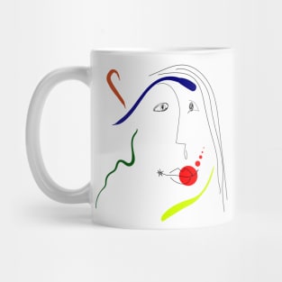 Woman portrait in Joan Miro style Mug